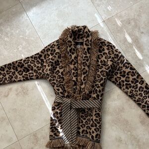 Alanui wrap Leopard Print Women's Cardigan Sweater